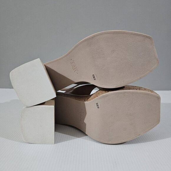 NEW Vince Camuto Celosia Platform Womens 8.5 Beige Suede Slingback Sandal Heel - Picture 11 of 13